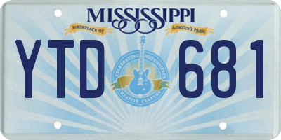 MS license plate YTD681