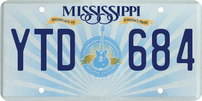 MS license plate YTD684
