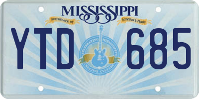 MS license plate YTD685