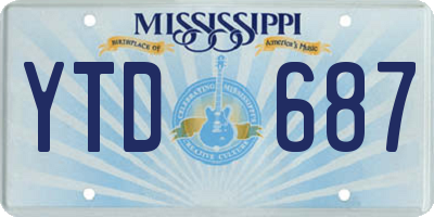 MS license plate YTD687