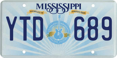 MS license plate YTD689
