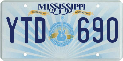 MS license plate YTD690
