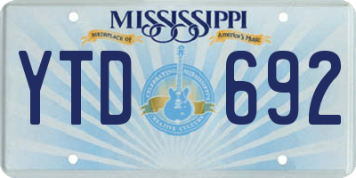 MS license plate YTD692