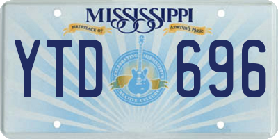 MS license plate YTD696