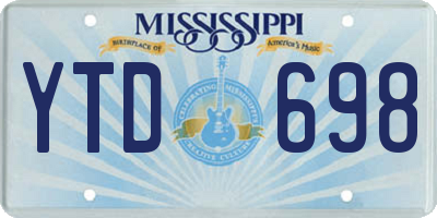 MS license plate YTD698