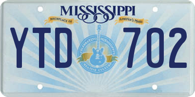 MS license plate YTD702