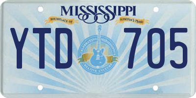 MS license plate YTD705