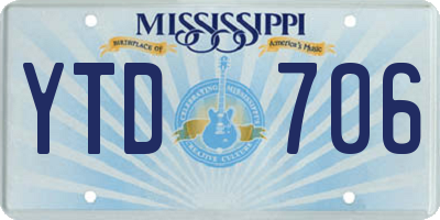 MS license plate YTD706