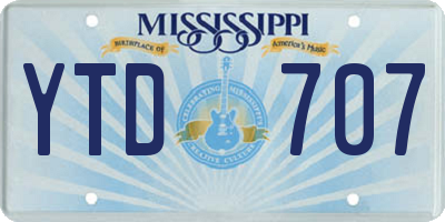 MS license plate YTD707
