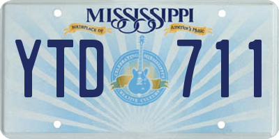 MS license plate YTD711