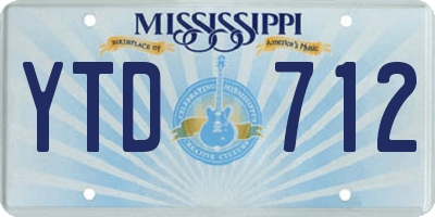 MS license plate YTD712