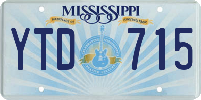 MS license plate YTD715