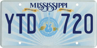 MS license plate YTD720