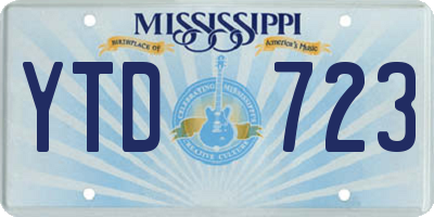 MS license plate YTD723