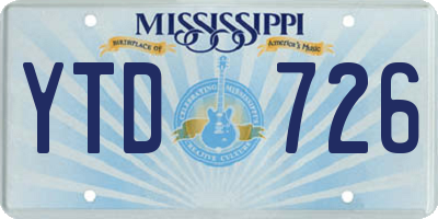 MS license plate YTD726