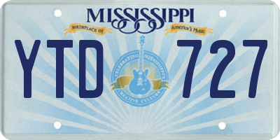 MS license plate YTD727