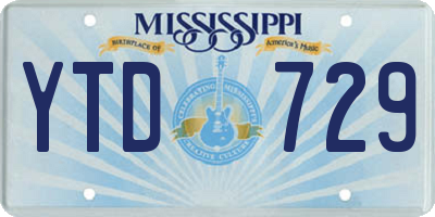 MS license plate YTD729