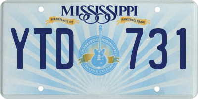 MS license plate YTD731