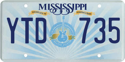 MS license plate YTD735