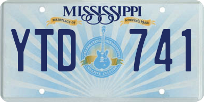 MS license plate YTD741