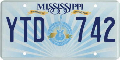 MS license plate YTD742