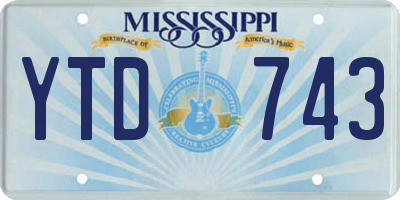 MS license plate YTD743