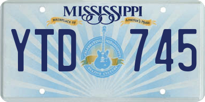MS license plate YTD745
