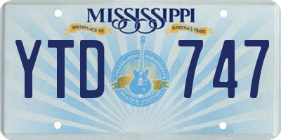 MS license plate YTD747