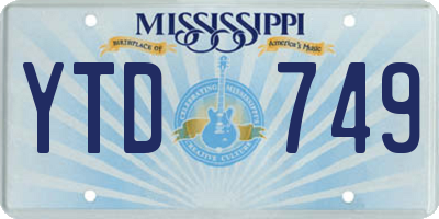 MS license plate YTD749