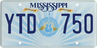 MS license plate YTD750