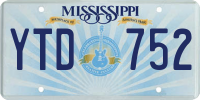 MS license plate YTD752