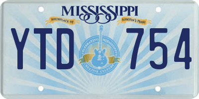 MS license plate YTD754