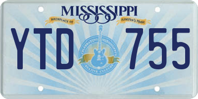 MS license plate YTD755