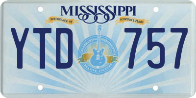 MS license plate YTD757