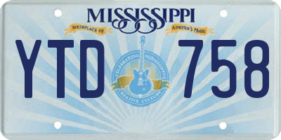 MS license plate YTD758