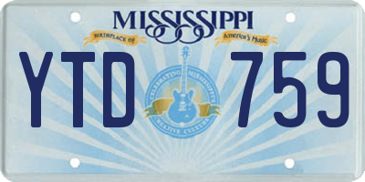 MS license plate YTD759