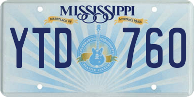 MS license plate YTD760
