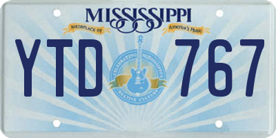 MS license plate YTD767