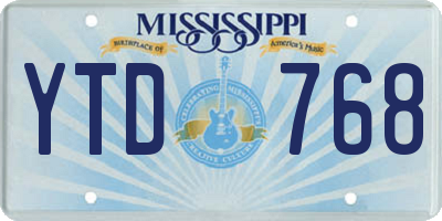 MS license plate YTD768