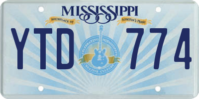 MS license plate YTD774