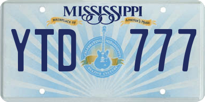 MS license plate YTD777