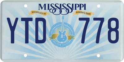 MS license plate YTD778