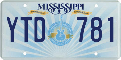 MS license plate YTD781
