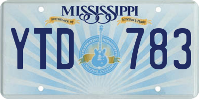 MS license plate YTD783