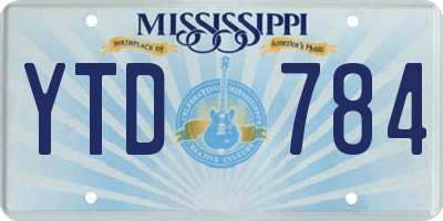 MS license plate YTD784