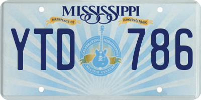MS license plate YTD786