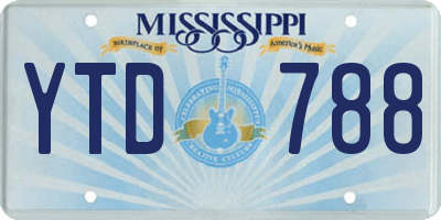 MS license plate YTD788