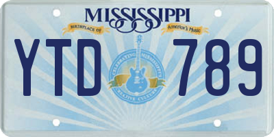MS license plate YTD789