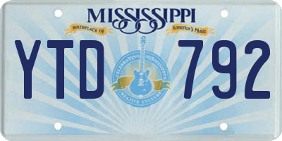 MS license plate YTD792