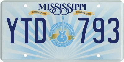 MS license plate YTD793
